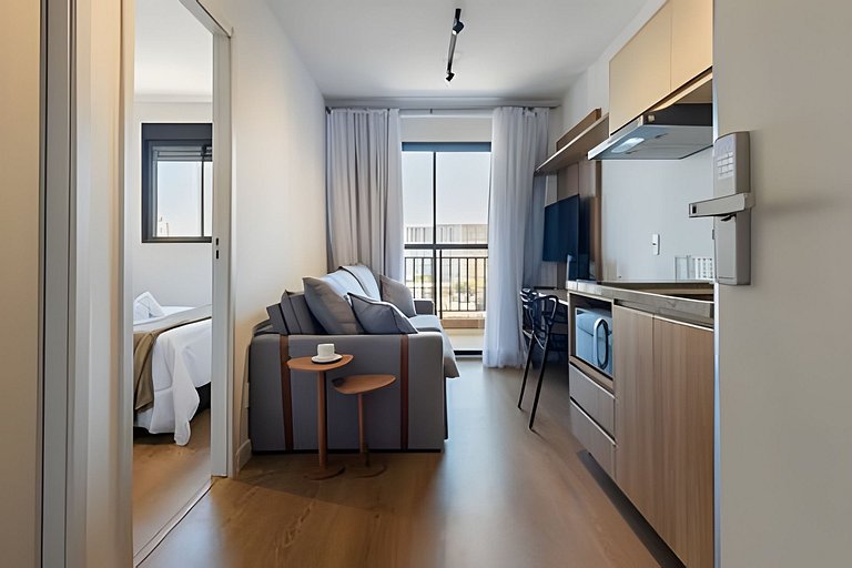 Studio completo Prox Hosp Moriah, 600m metrô&Shop