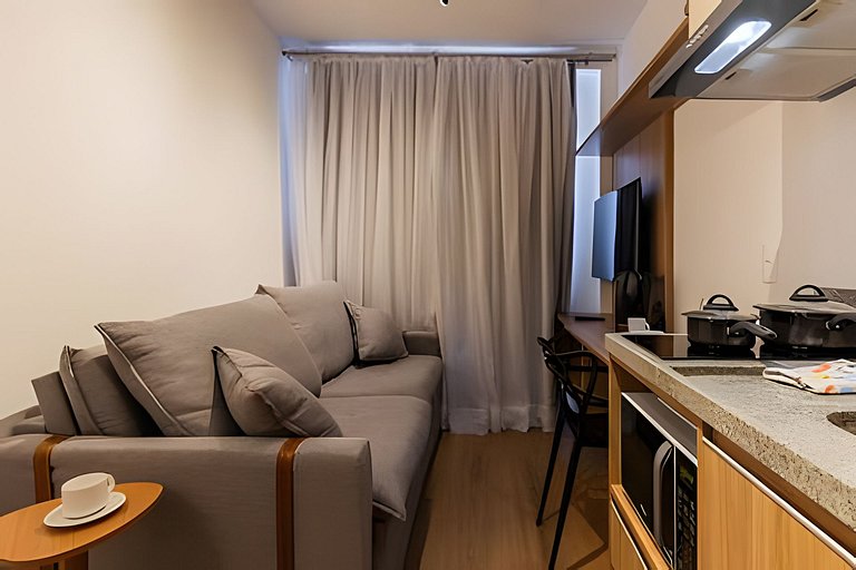 Studio completo Prox Hosp Moriah, 600m metrô&Shop