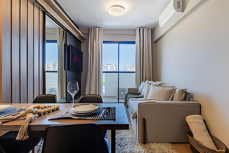 Apto Luxo, cama Queen, próx  Aeroporto, metrô shop