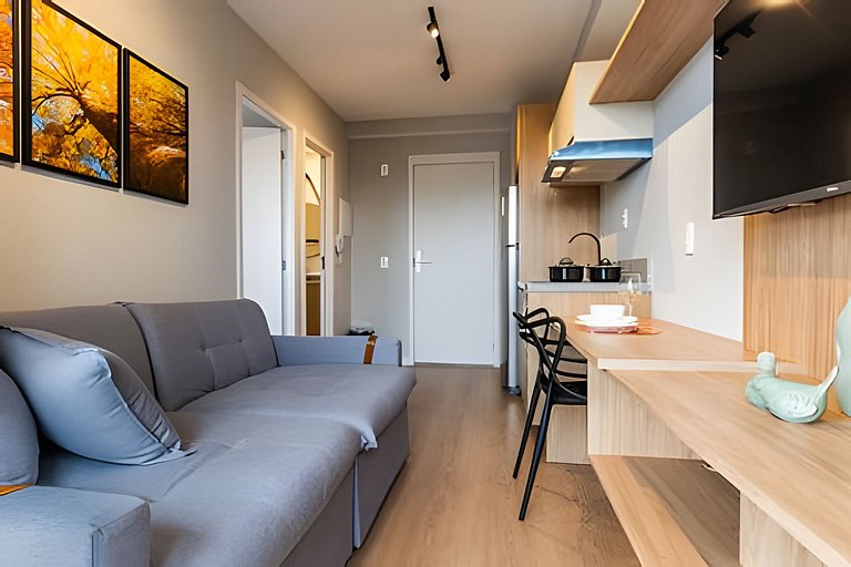 Studio moderno, vista 12º, aeroporto, metro, Ibira