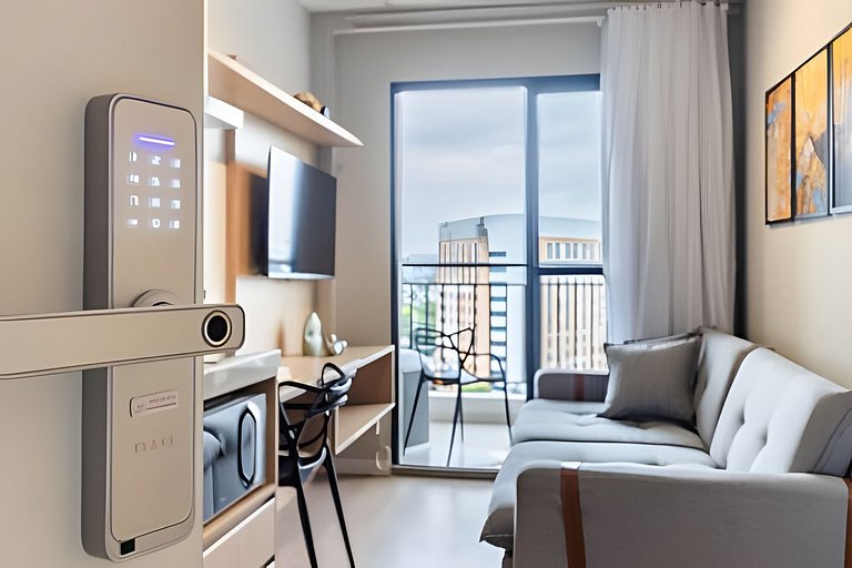 Studio moderno, vista 12º, aeroporto, metro, Ibira