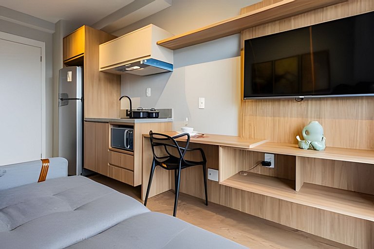 Studio moderno, vista 12º, aeroporto, metro, Ibira