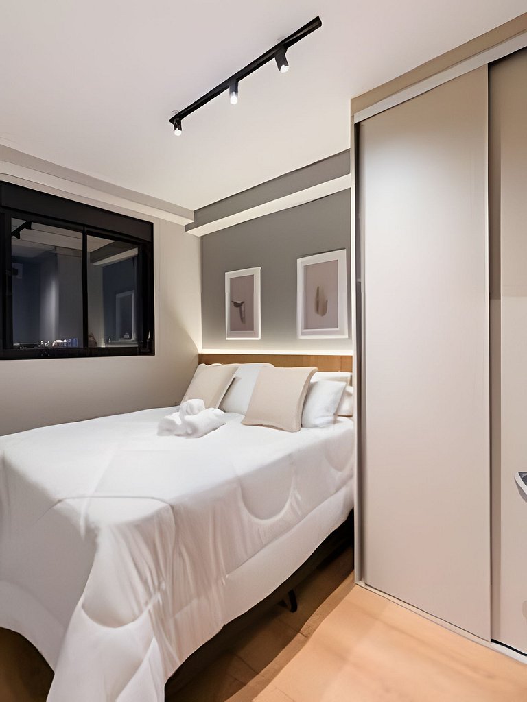 Studio moderno, vista 12º, aeroporto, metro, Ibira