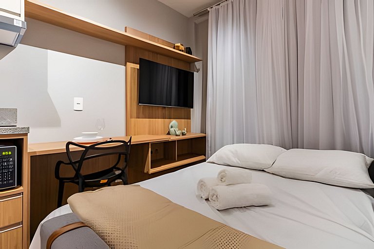 Studio moderno, vista 12º, aeroporto, metro, Ibira