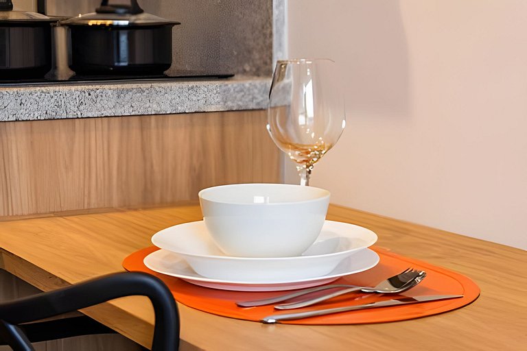 Studio moderno, vista 12º, aeroporto, metro, Ibira