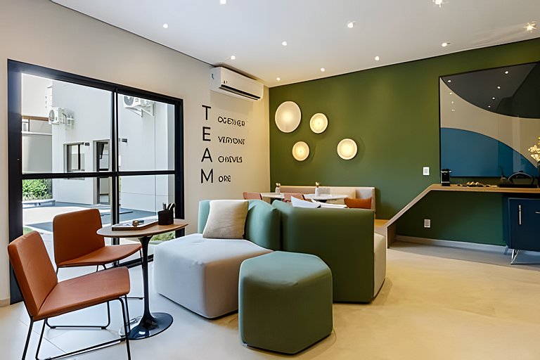 Studio moderno, vista 12º, aeroporto, metro, Ibira