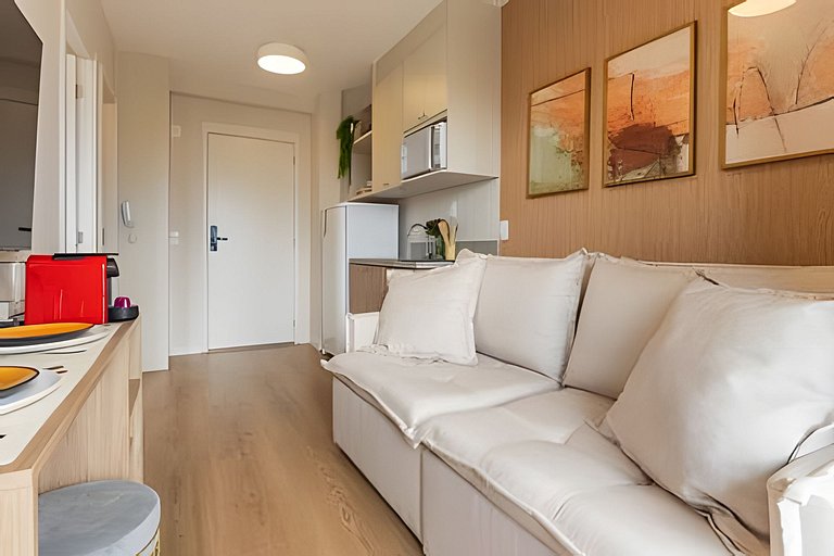 Apê NOVO, vista incrível 12º, cama Queen/7min Aero