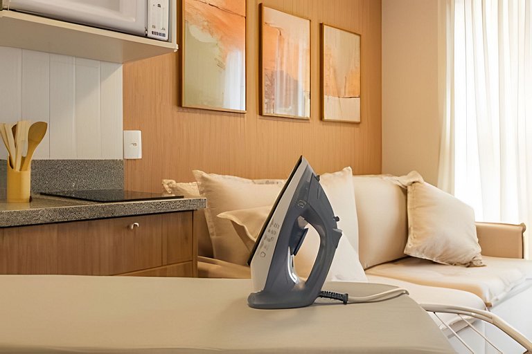 Apê NOVO, vista incrível 12º, cama Queen/7min Aero