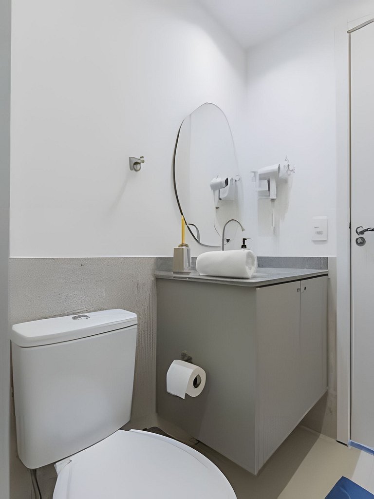 Apê NOVO, vista incrível 12º, cama Queen/7min Aero