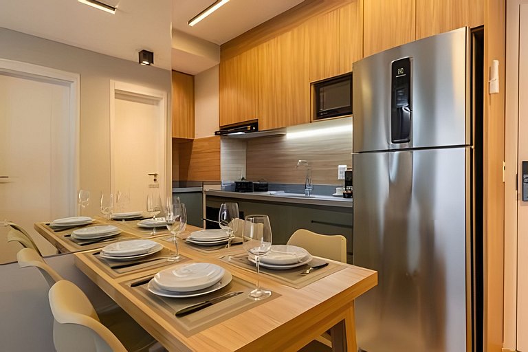 Apê Luxo de 2 quartos,  A/C Brooklin a 5min Metrô