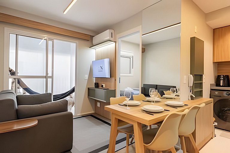 Apê Luxo de 2 quartos,  A/C Brooklin a 5min Metrô